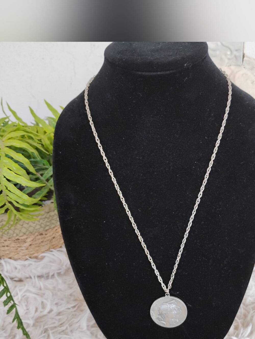 Silver Coin Pendant Necklace - Women's Jewelry